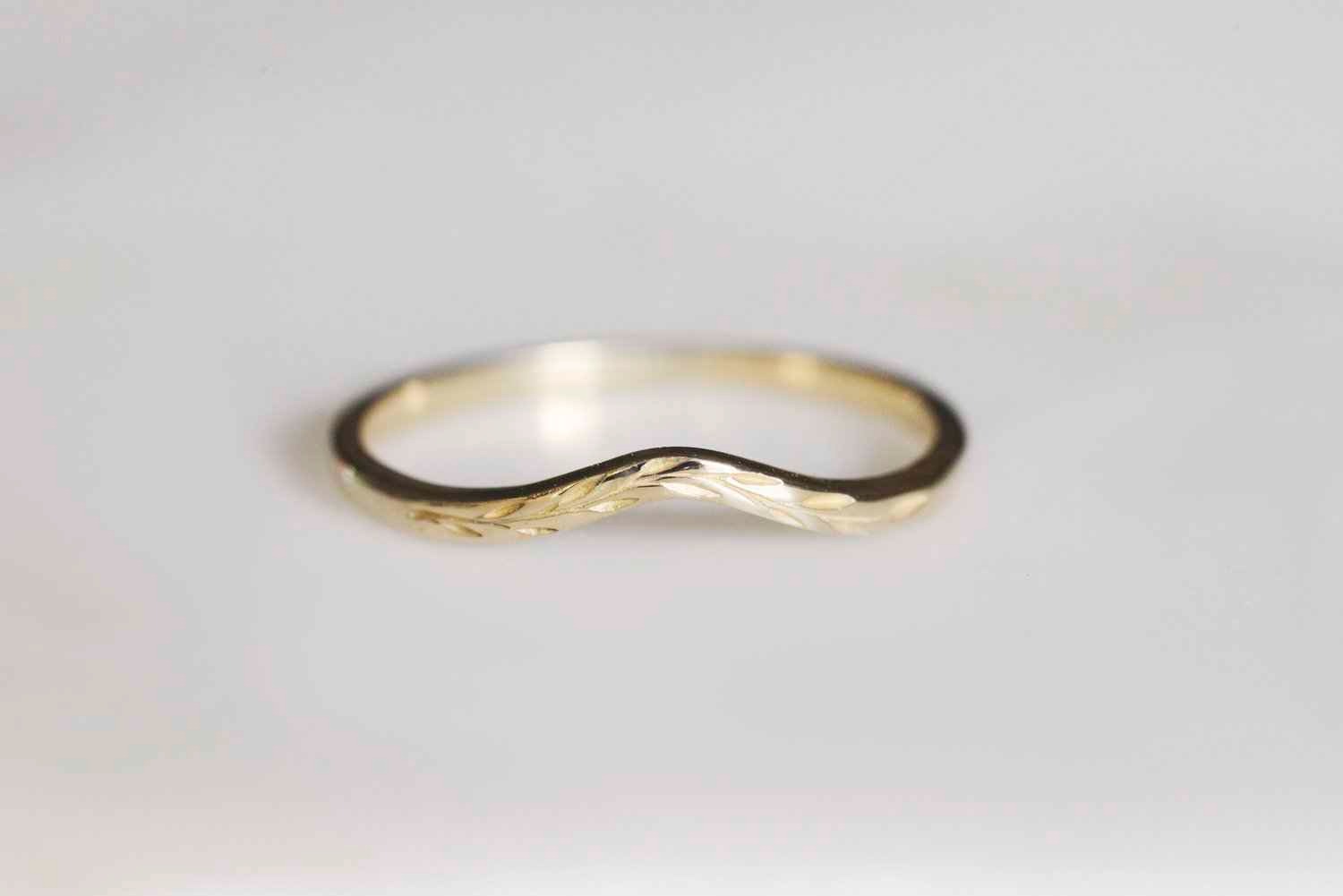 Curved Olive Branch Band — Claus Jewelry