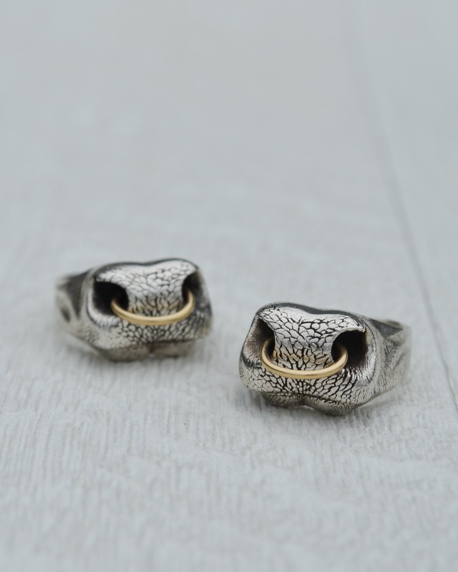 Mixed Metal Bull Nose Ring