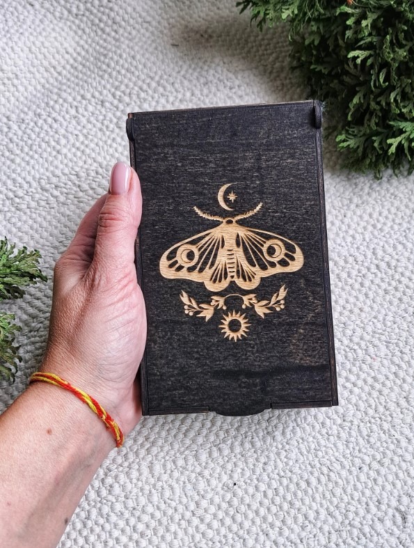 Tarot Box Moth Divination tools Altar box Spiritual decor Witchy Christmas Gift