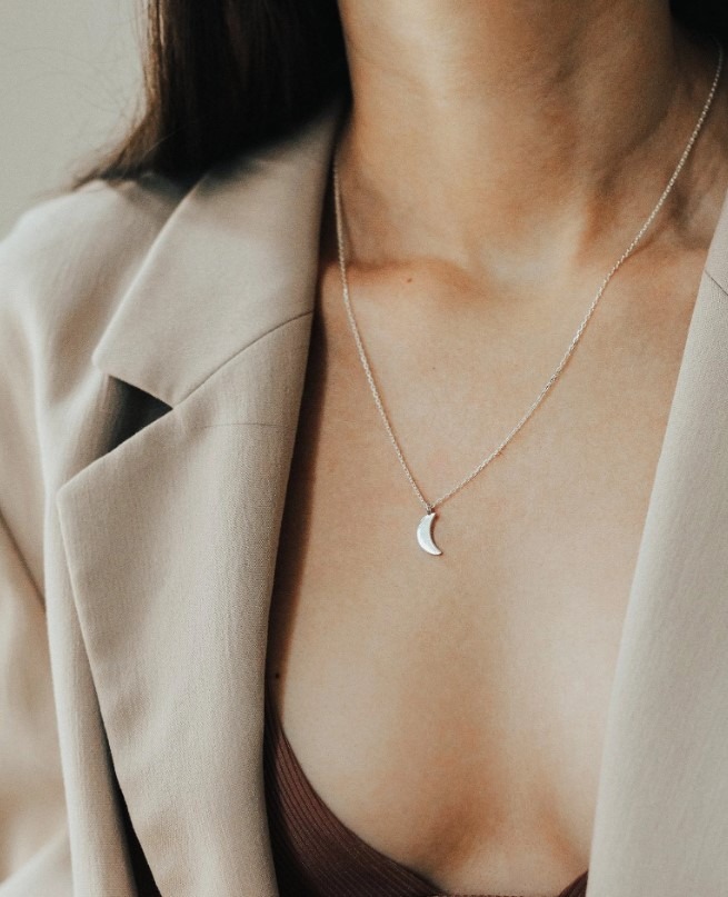 Moon Necklace - Sterling Silver 925