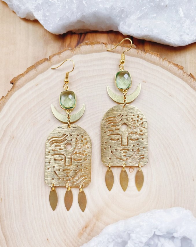 Goddess of Life | Green Amethyst Earrings