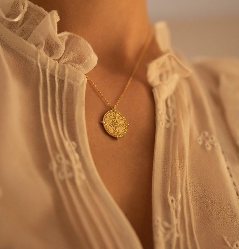 14K Gold Aztec Necklace