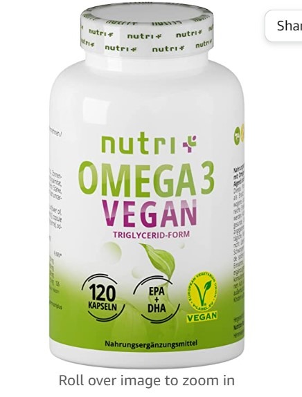 Vegan Omega-3 from algae oil - 2000 mg algae oil high dose 600 mg DHA & 300 mg DHA