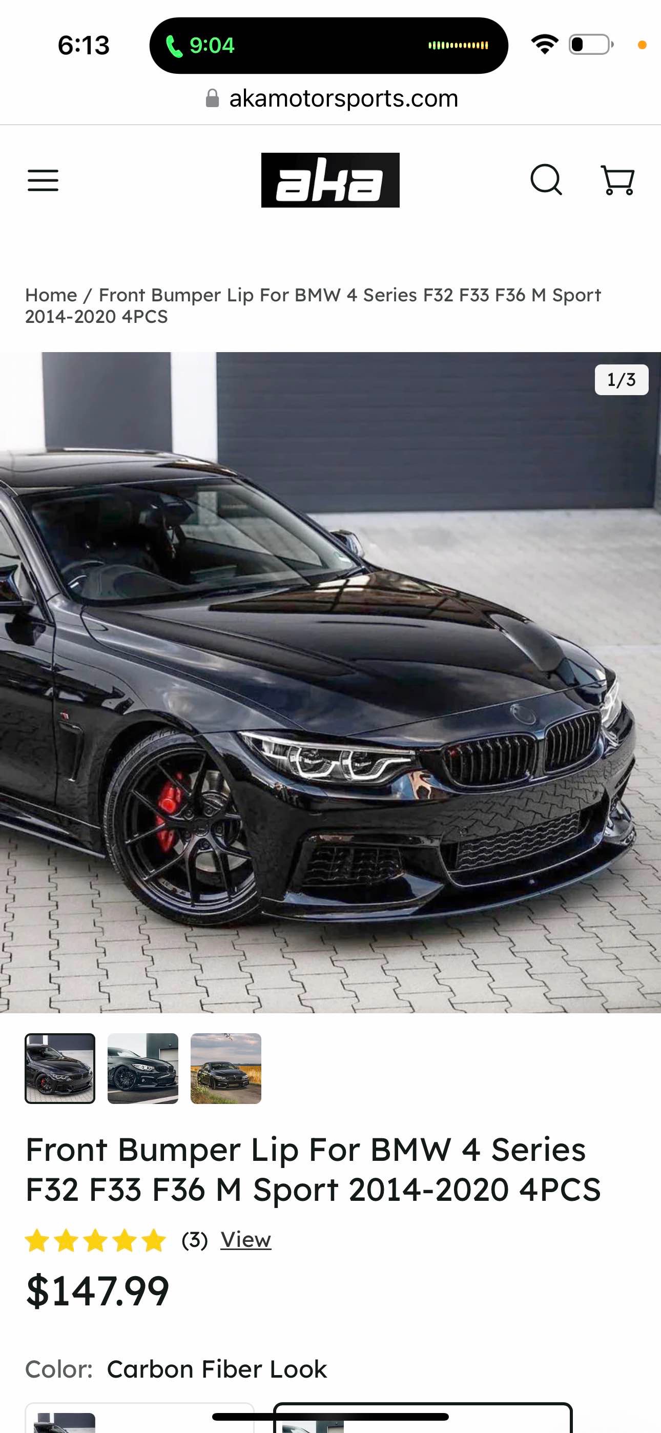 Front Bumper Lip For BMW 4 Series F32 F33 F36 M Sport 2014-2020 4PCS