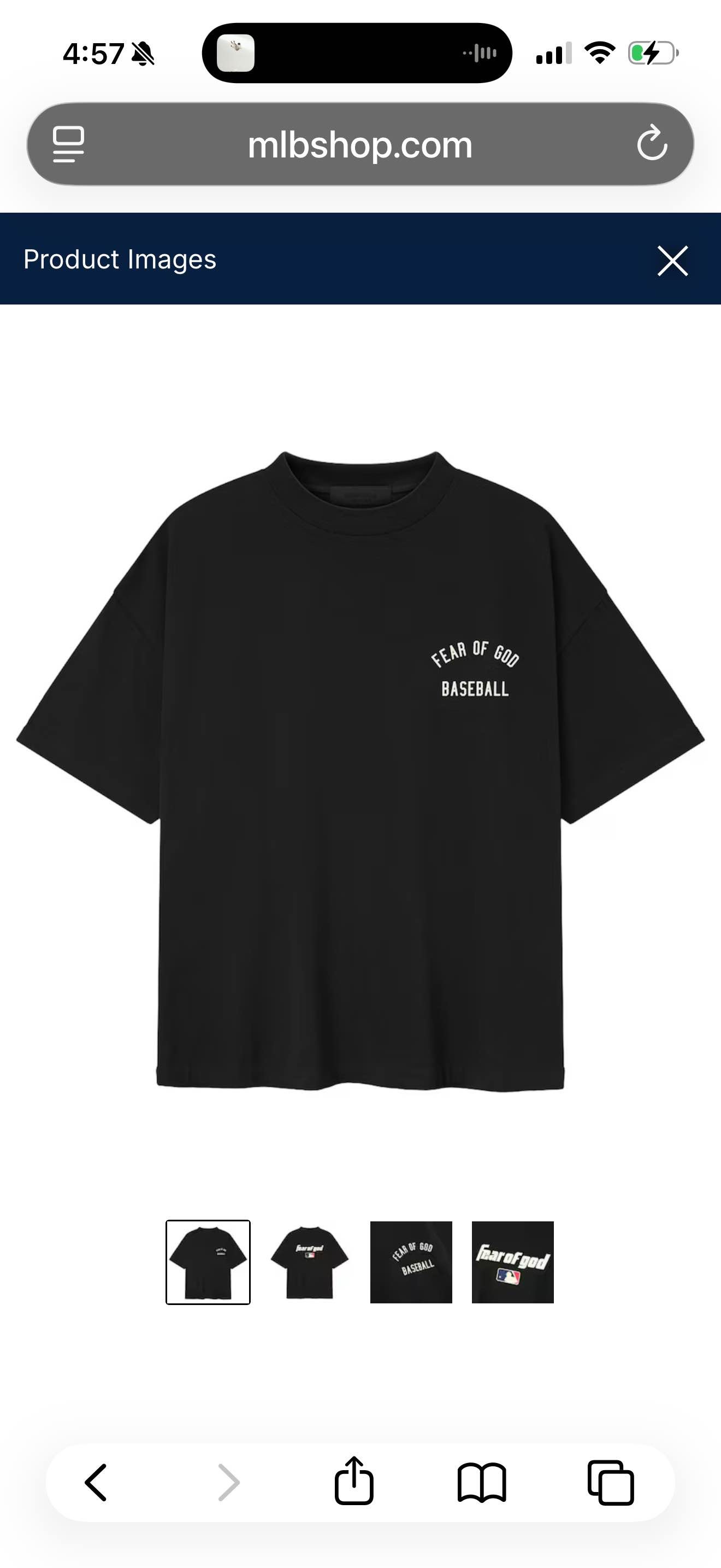 Men's Fear of God x MLB Heather Black Logo 90's Fit T-Shirt