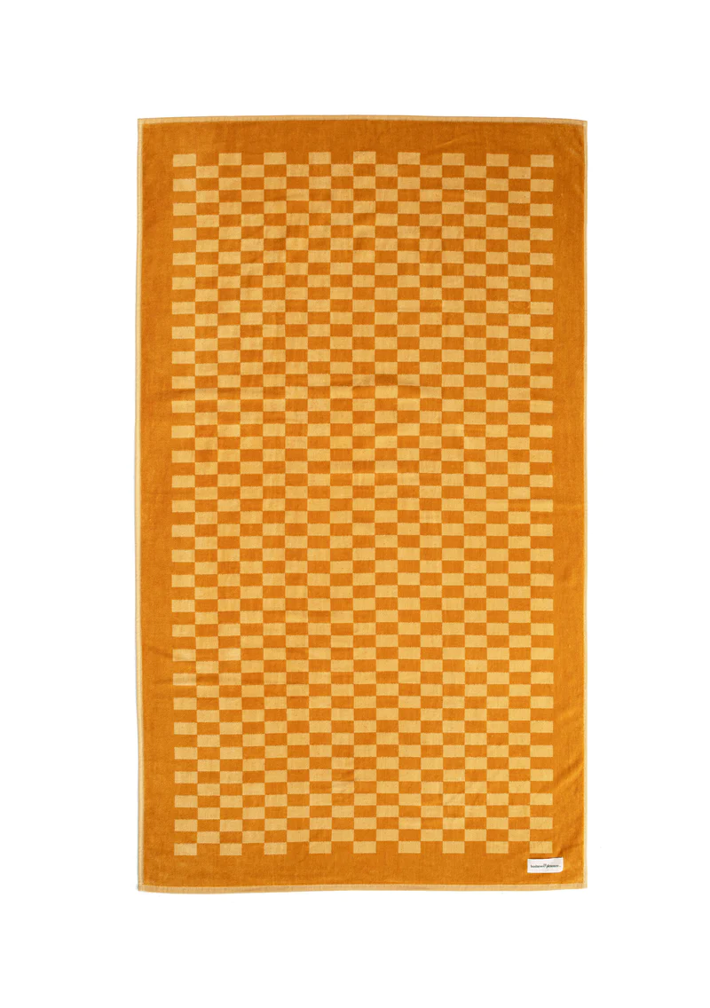 The Beach Towel - Vintage Gold Check