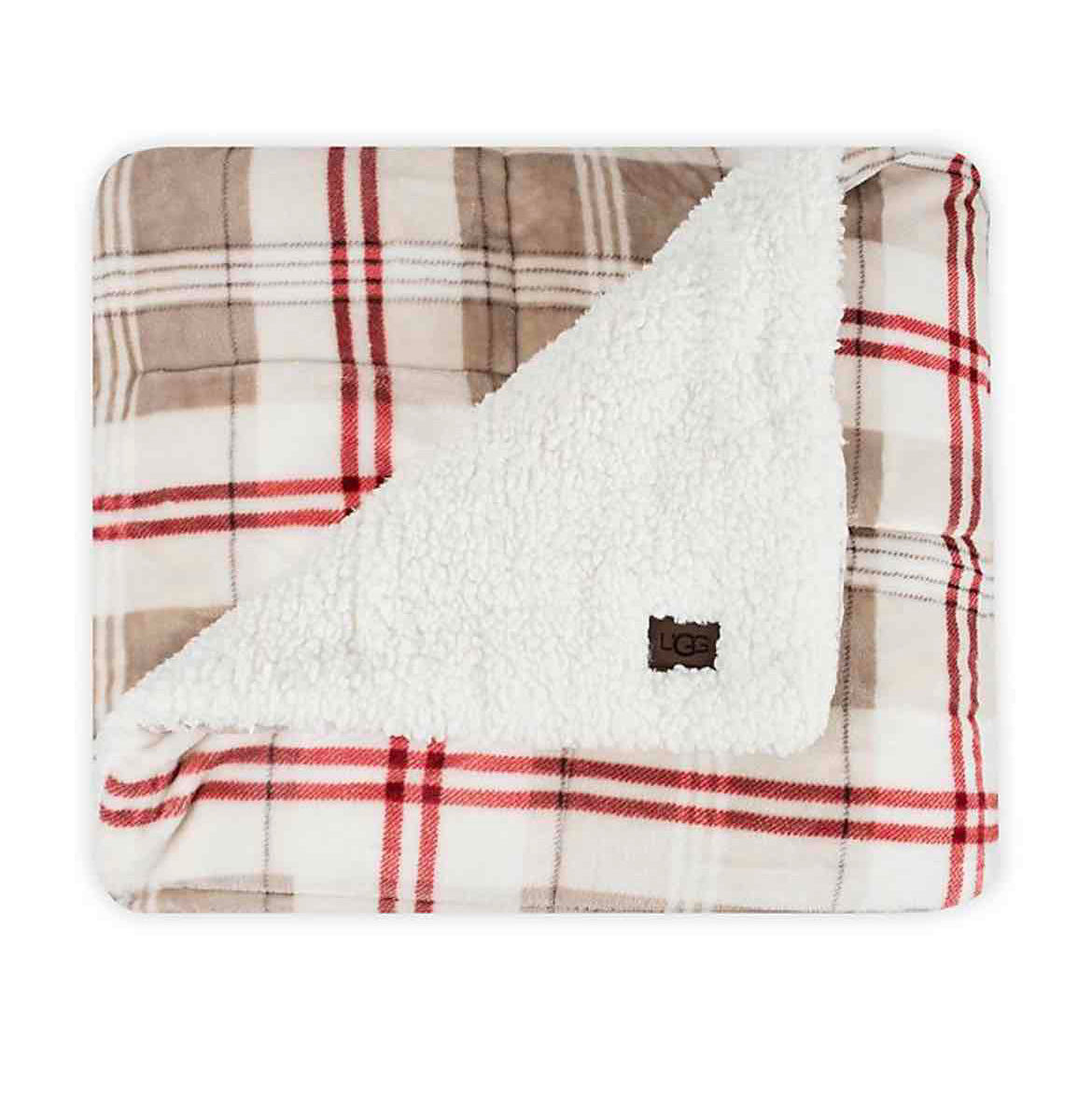 UGG® Avalon Reversible Throw Blanket in Oatmeal/Redwood