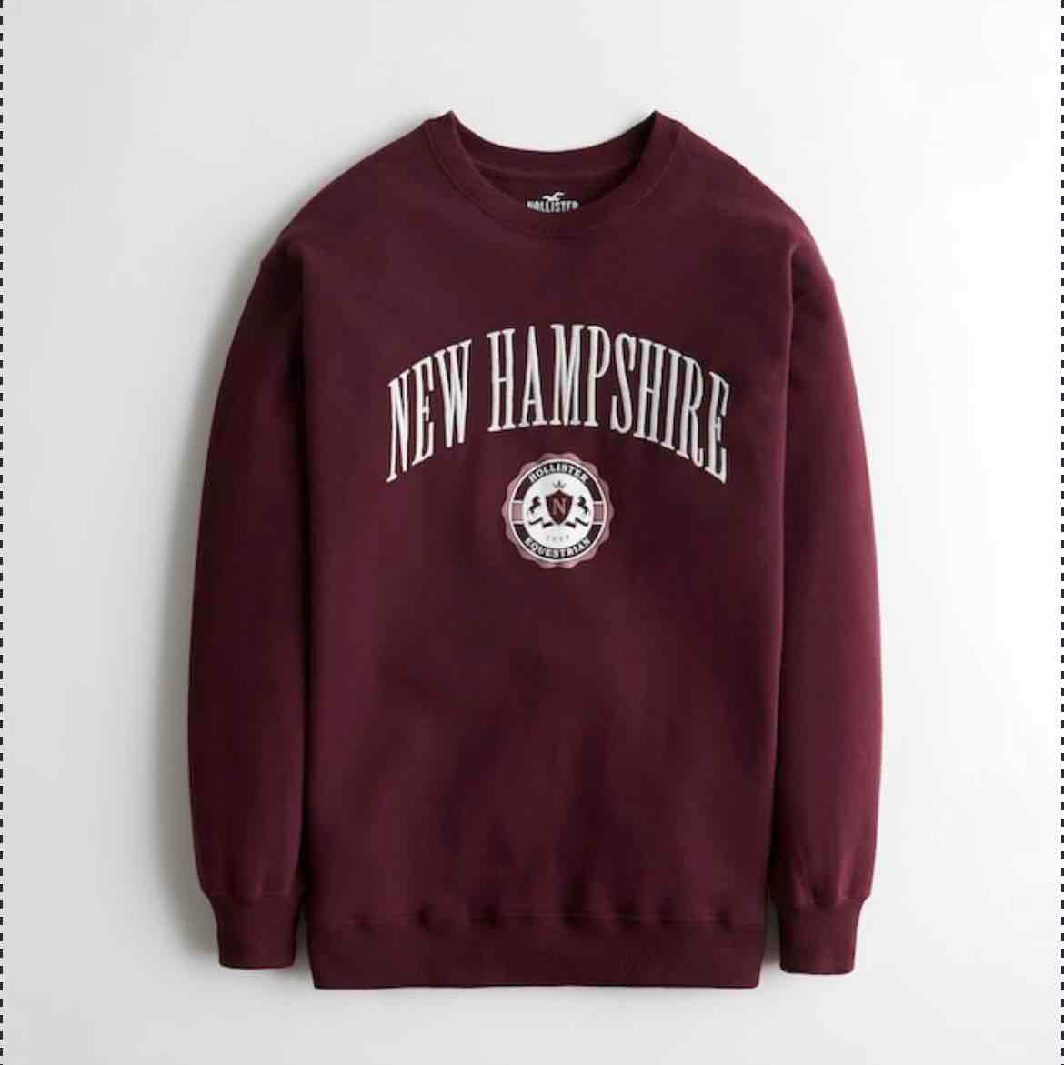 OVERSIZED EMBROIDERED LOGO GRAPHIC CREW SWEATSHIRT