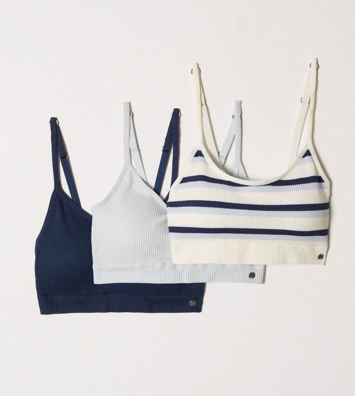 3 Pack Seamless Multi Stripe Bra Set