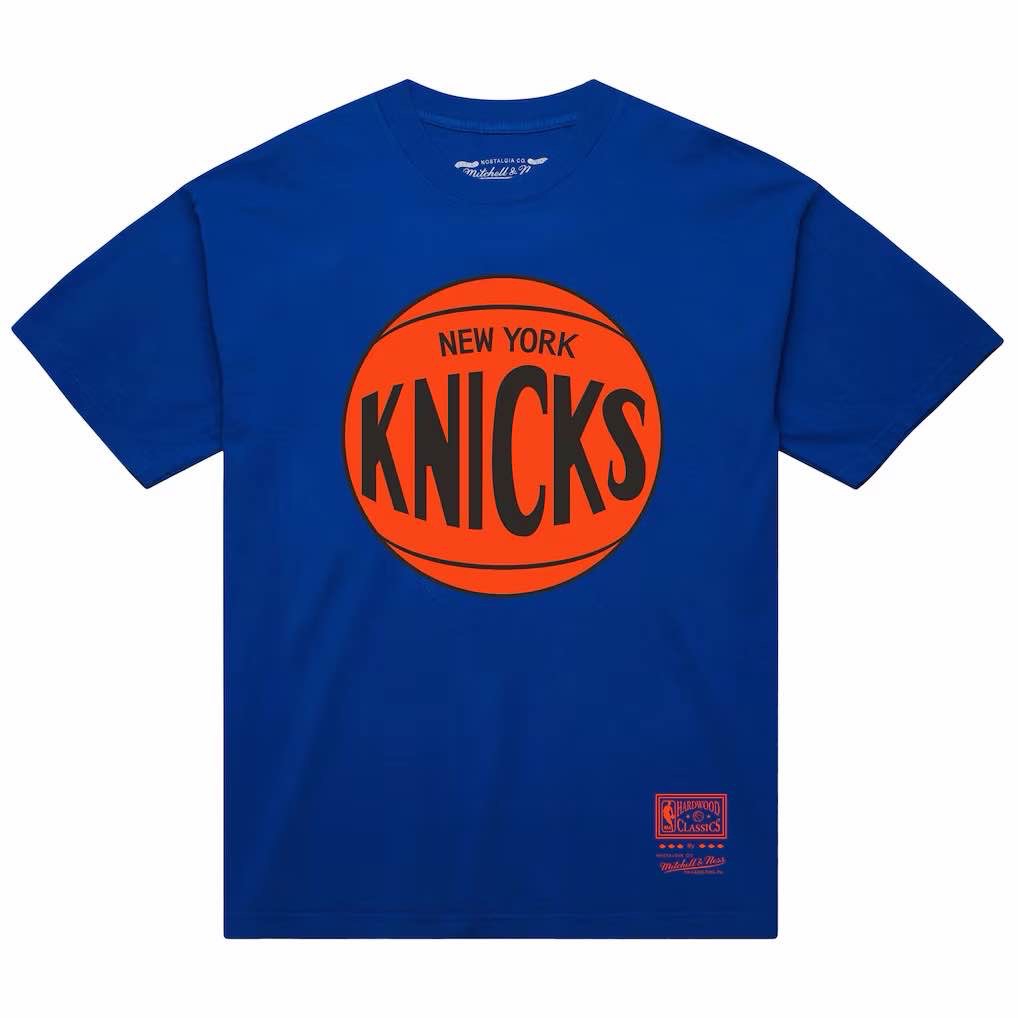 New York Knicks Mitchell & Ness Unisex Hardwood Classics MVP Logo T-Shirt - Blue