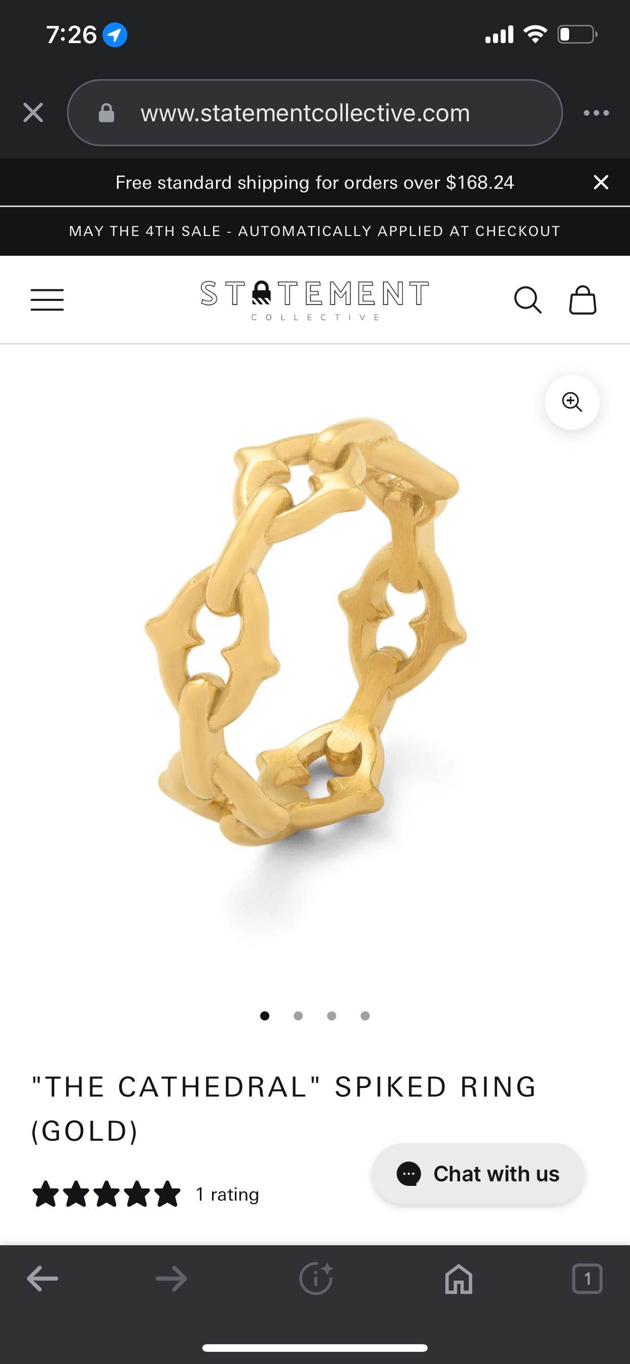 "The Cathedral" Spiked Ring (Gold)