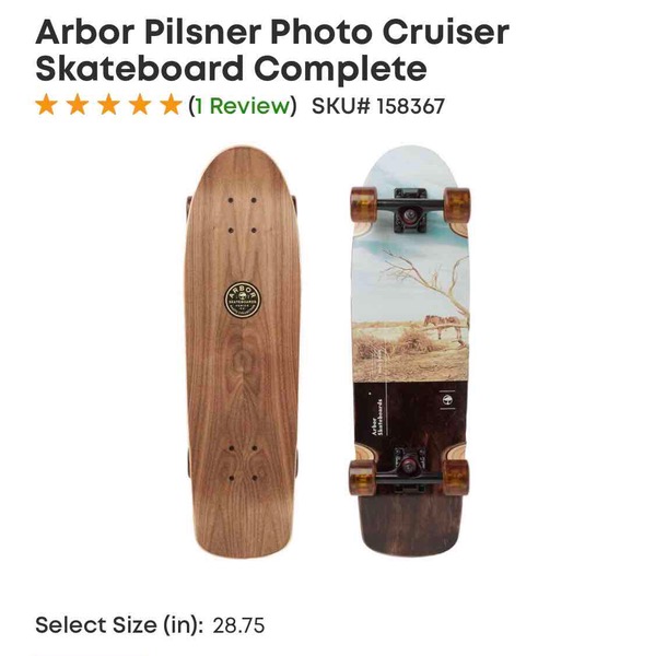 Arbor Pilsner Photo Cruiser Skateboard Complete