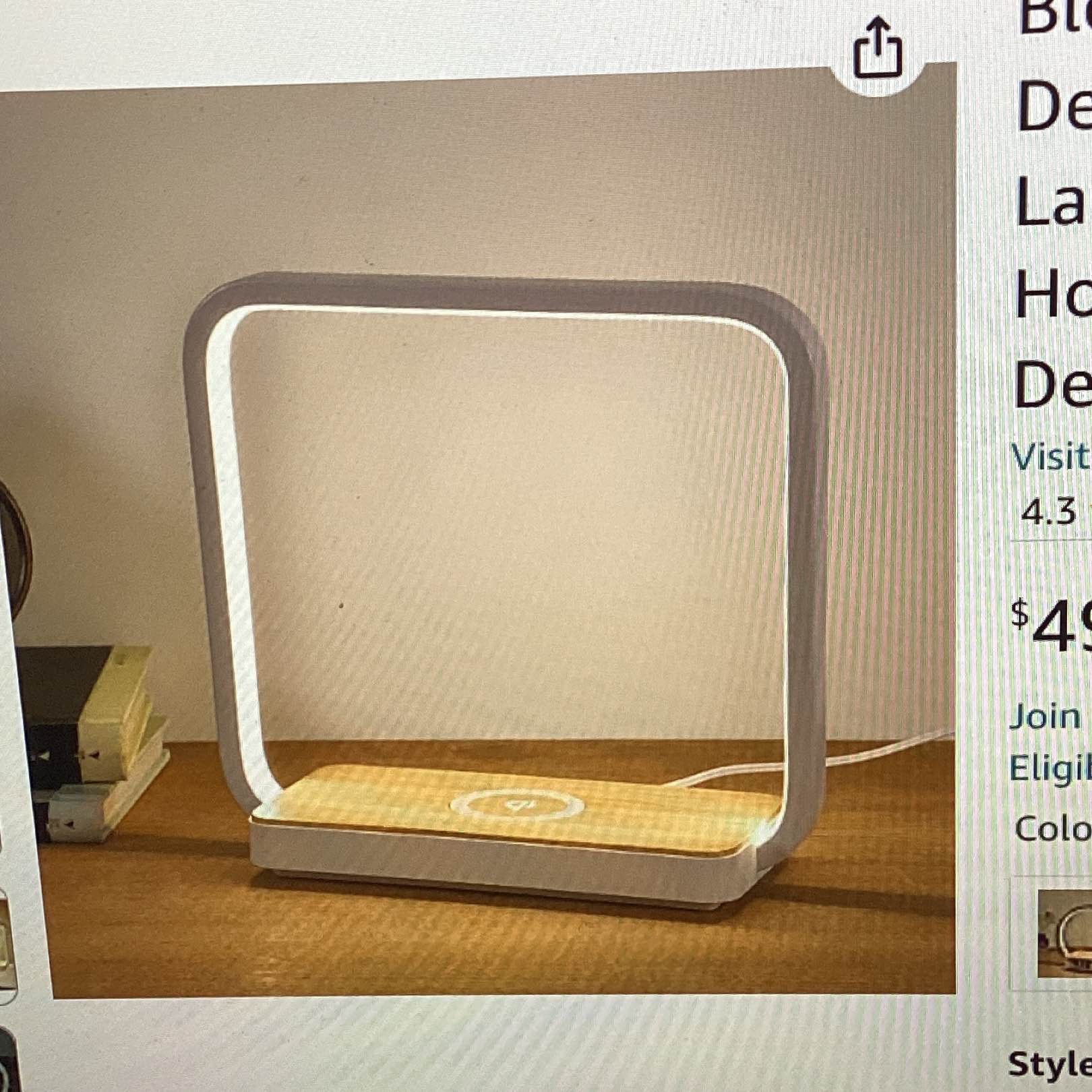 blonde bar, bedside lamp, QI, wireless charger, LED desk lamp, touch control, three light Hughes table lamp I Karen, reading light for kids, adult home doorman office, wireless charger for all QI devices