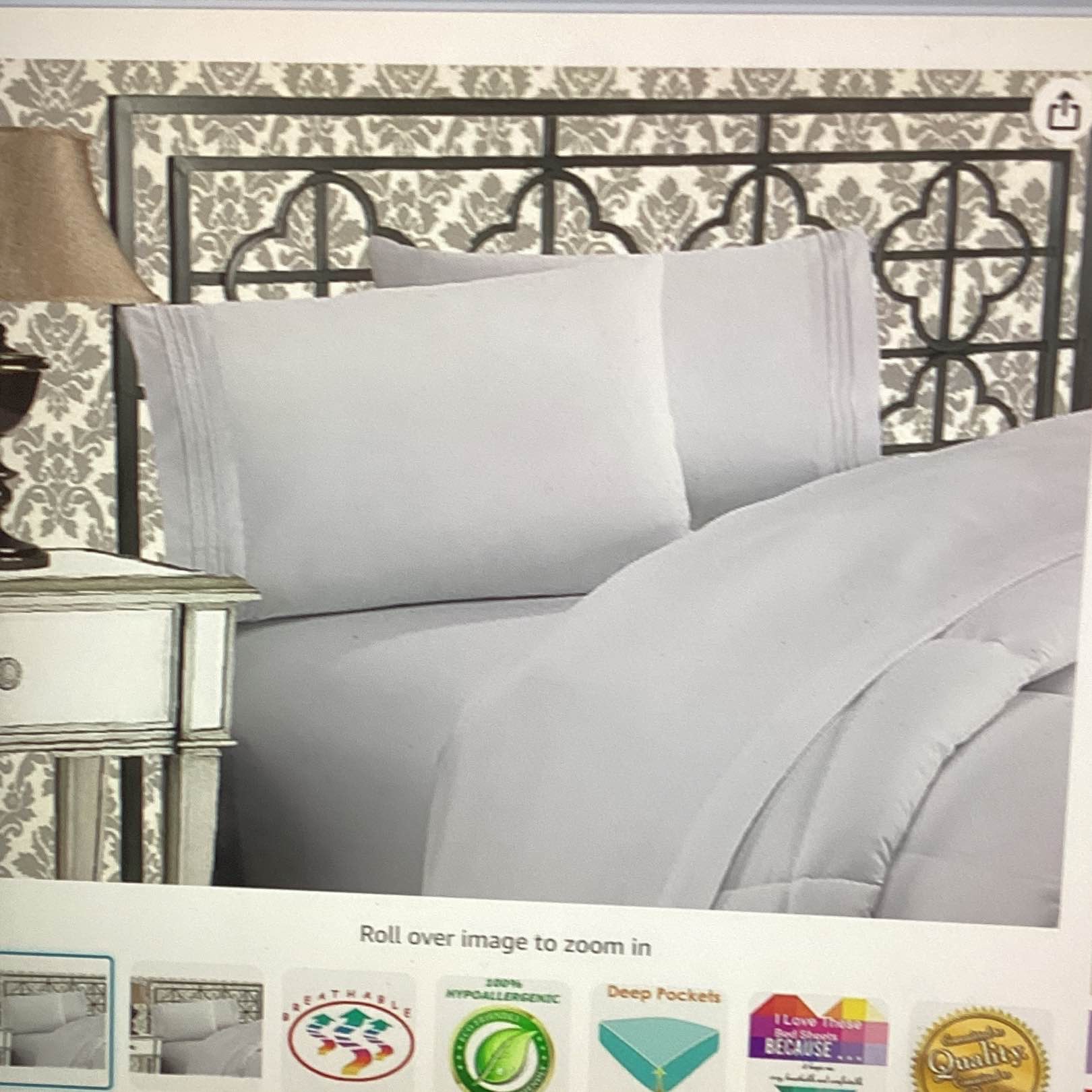 elegant comfort, luxurious, premium hotel quality microfiber, three line embroidered softest, four piece, bedsheet, set wrinkle and fade resistant full white
