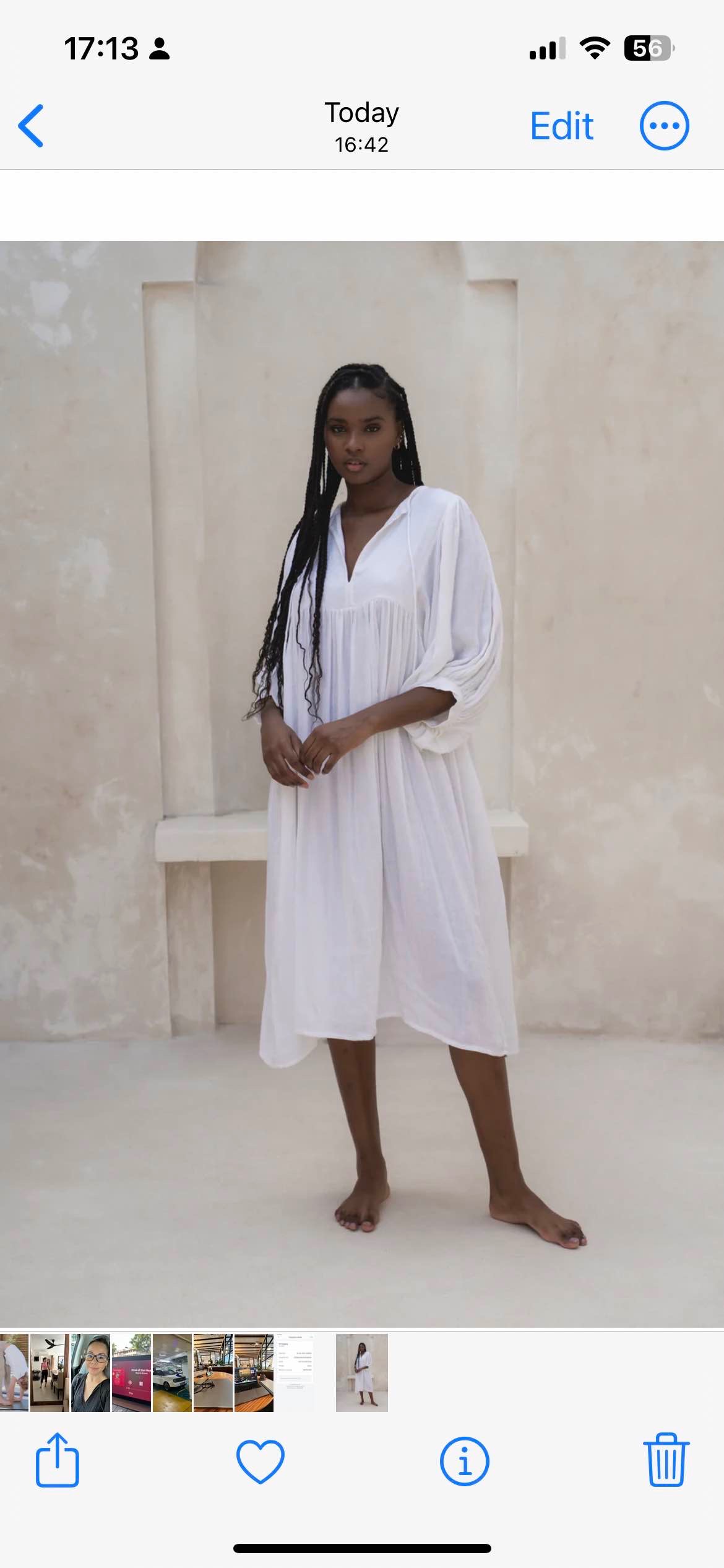 Daughters of India white gauze dress midi