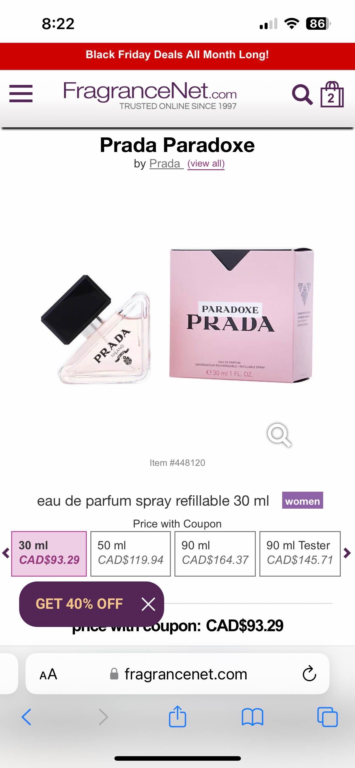 prada paradox or paradox intense 30 ml