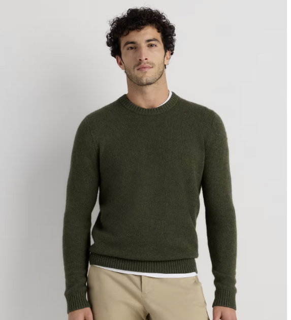 Quince100% Yak Wool Crewneck Sweater in Fernwood Olive