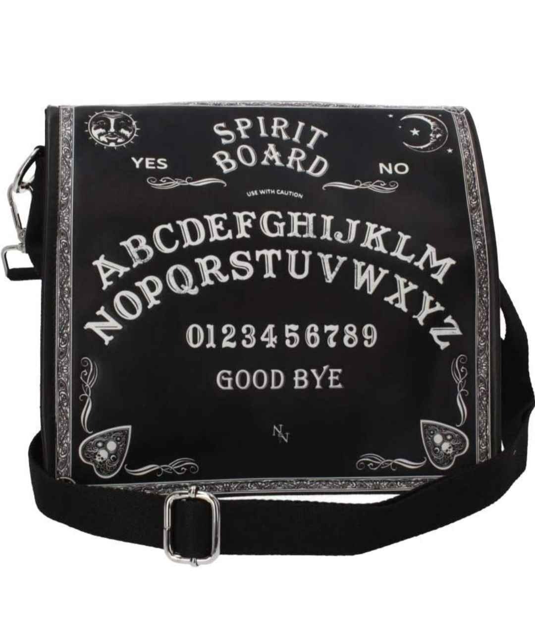 Nemesis Now B4369M8 Spirit Board Shoulder Bag 27cm Black, PU and Canvas