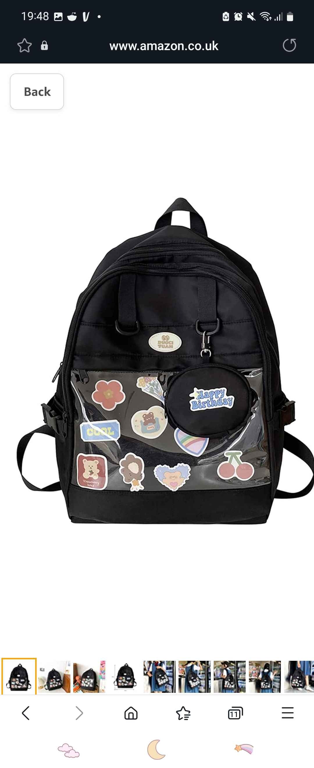 Generic Cute Ita Japanese Preppy Style Funny Transparent School Bags Backpack