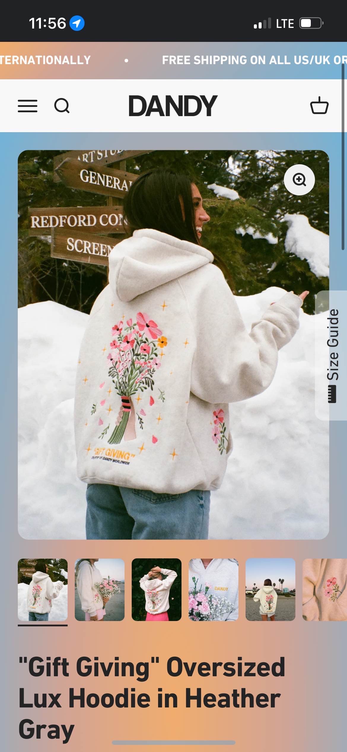 "Gift Giving" Oversized Lux Hoodie in Heather Gray