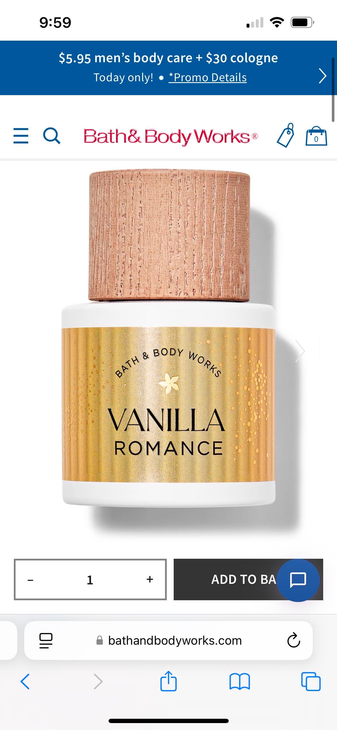 BBW vanilla romance perfume