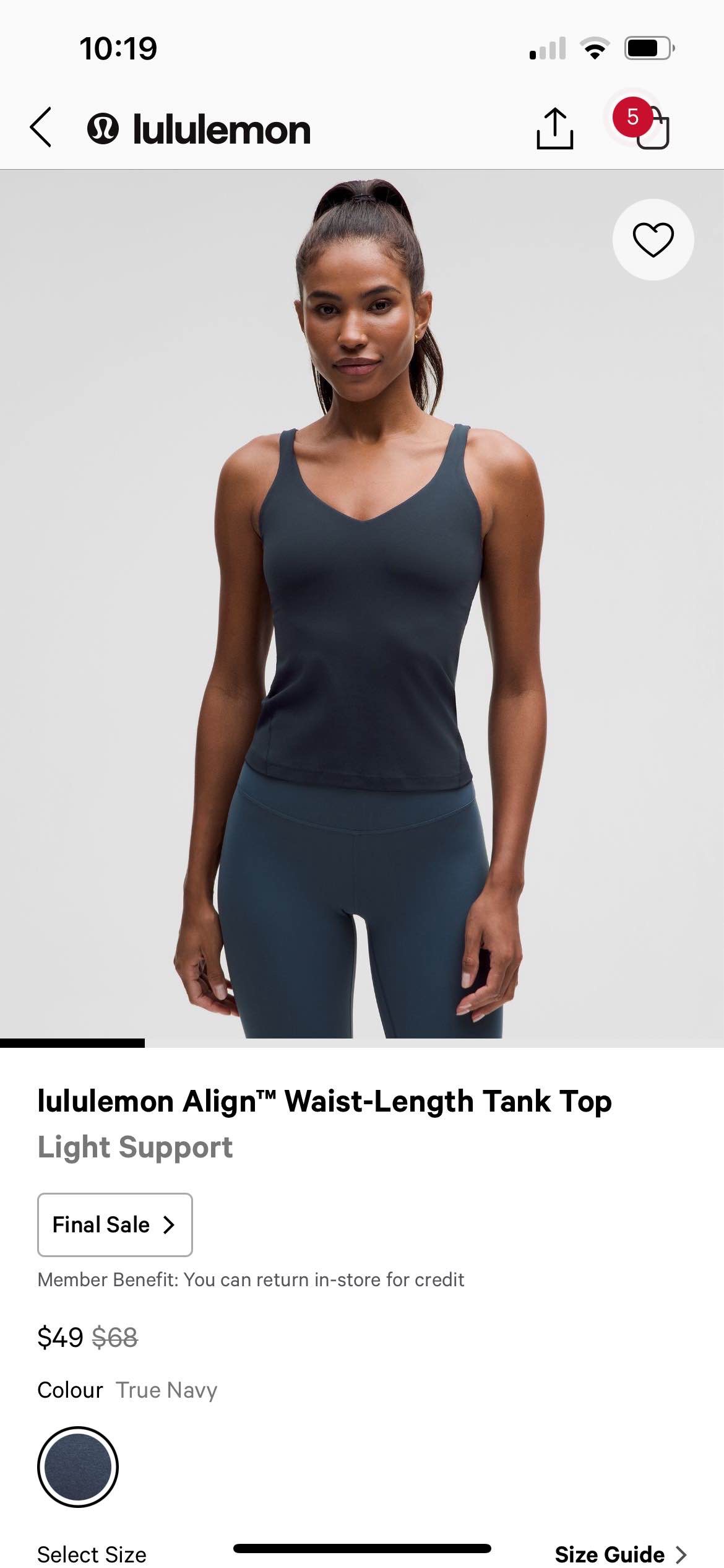 lululemon align waits length tank