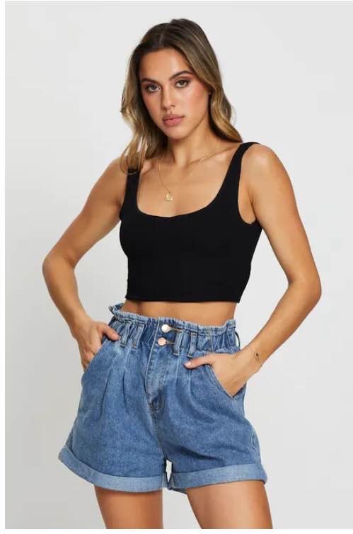 cross black crop top