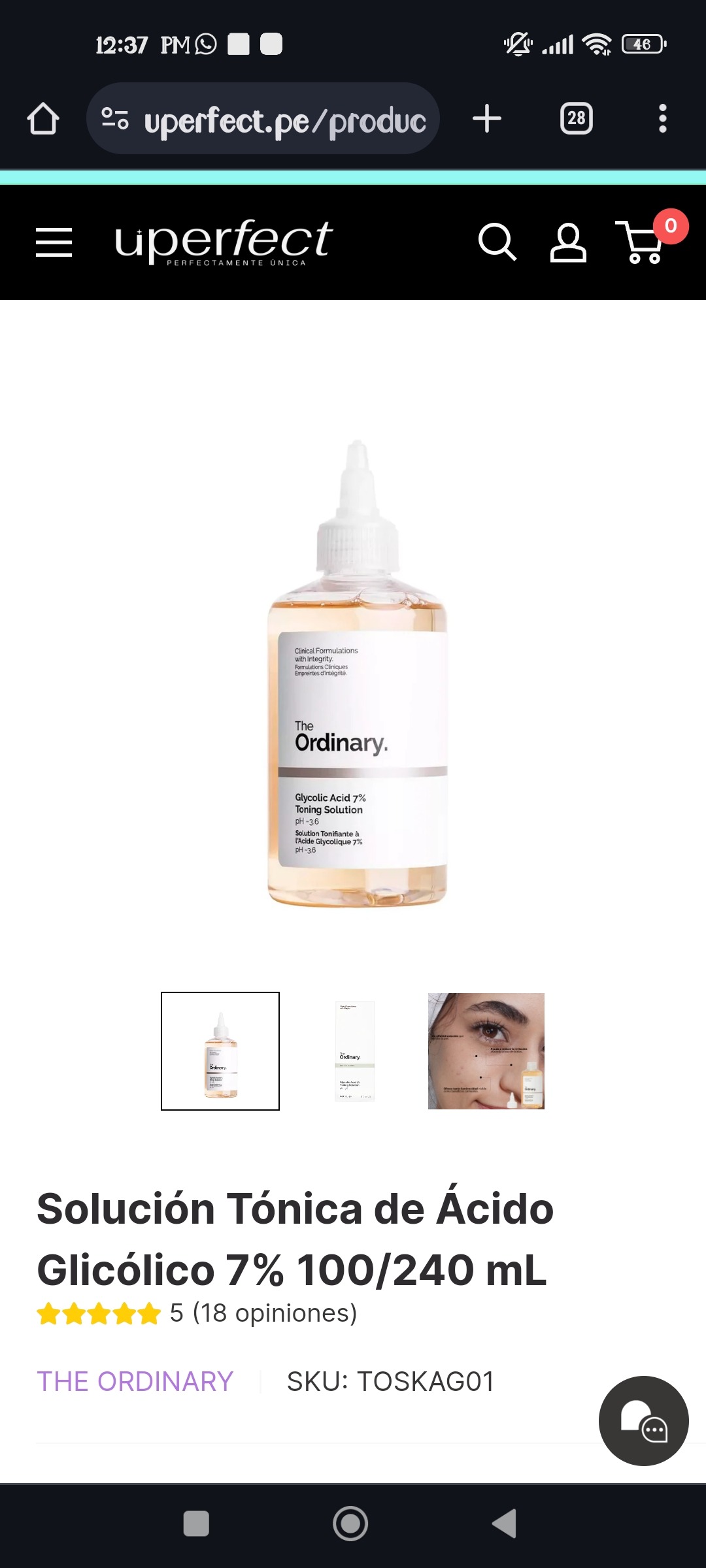 Solución Tónica de Ácido Glicólico 7% 100/240 mL