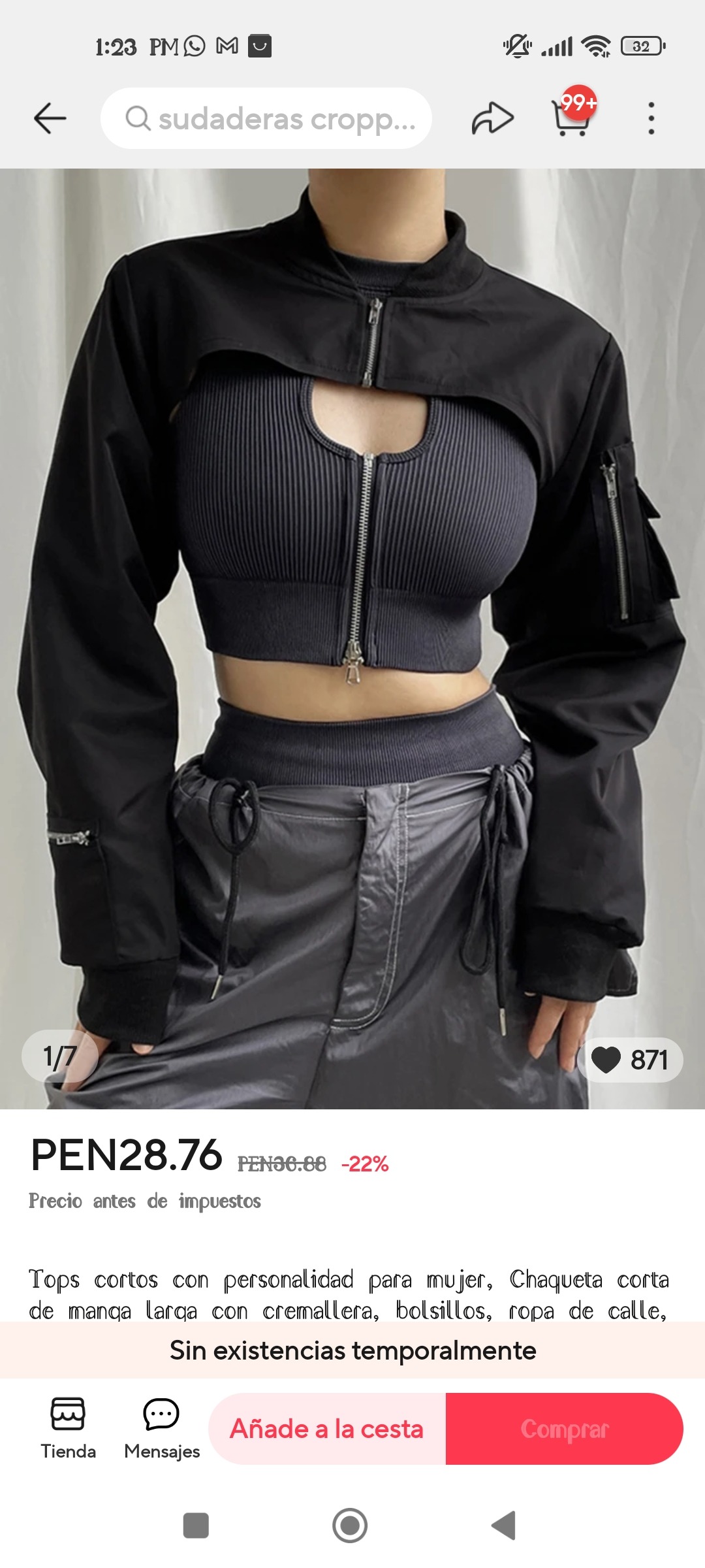 Jaqueta preta ultra-curta com zíper, manga comprida, casaco Harajuku recortado, roupa gótica, camiseta coreana, moda punk street