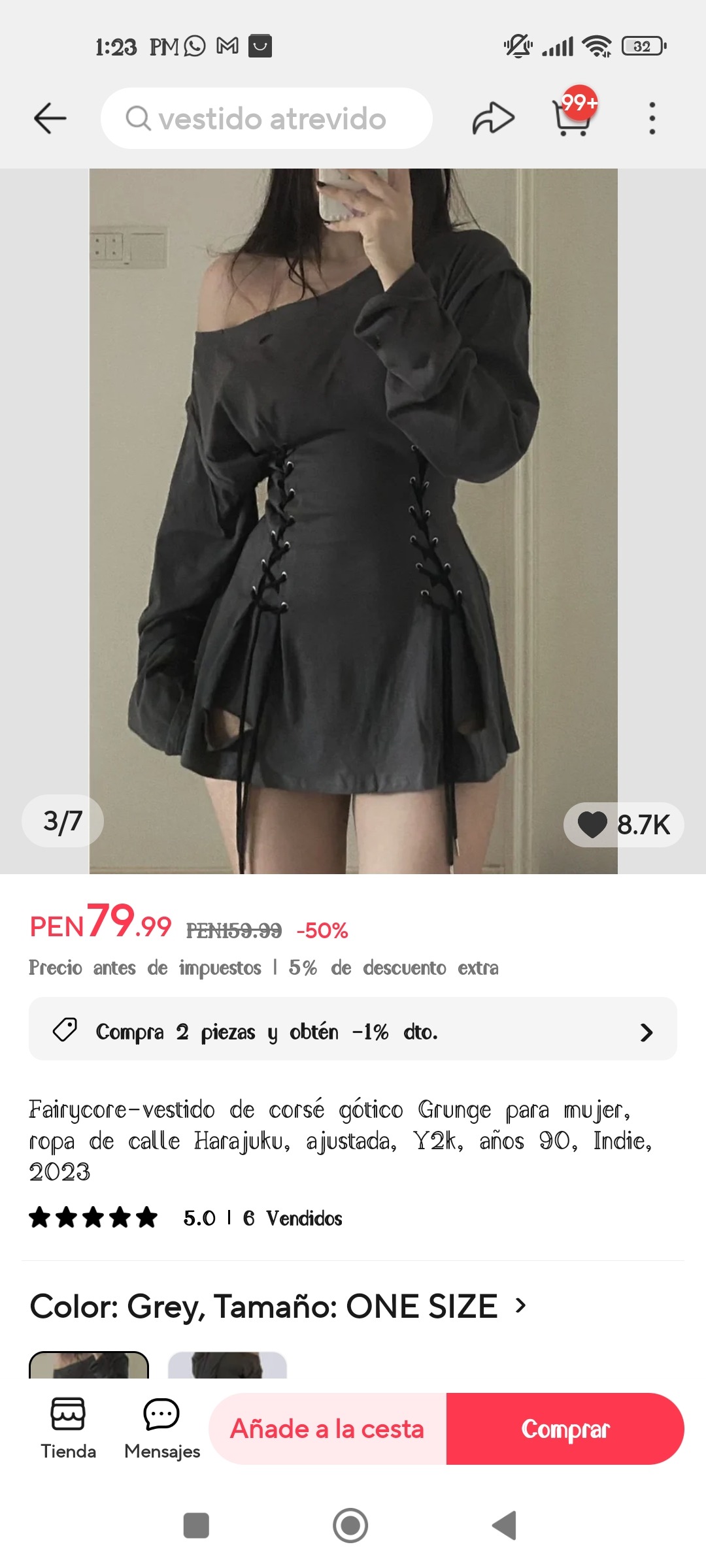 Mulheres fora do ombro vestido Y2K cinza manga comprida, cintura fina, buraco com cordão, Hoodies com gola, vestidos coreanos, verão
