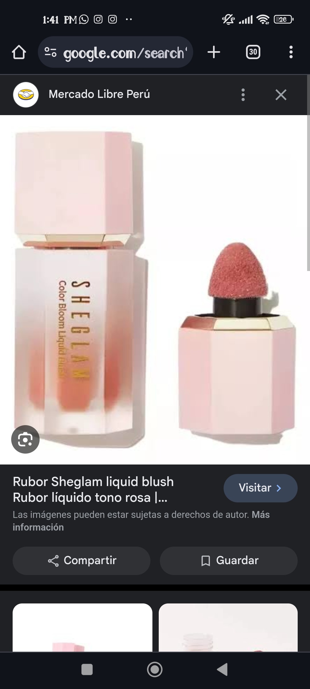 Rubor Sheglam liquid blush Rubor líquido tono rosa