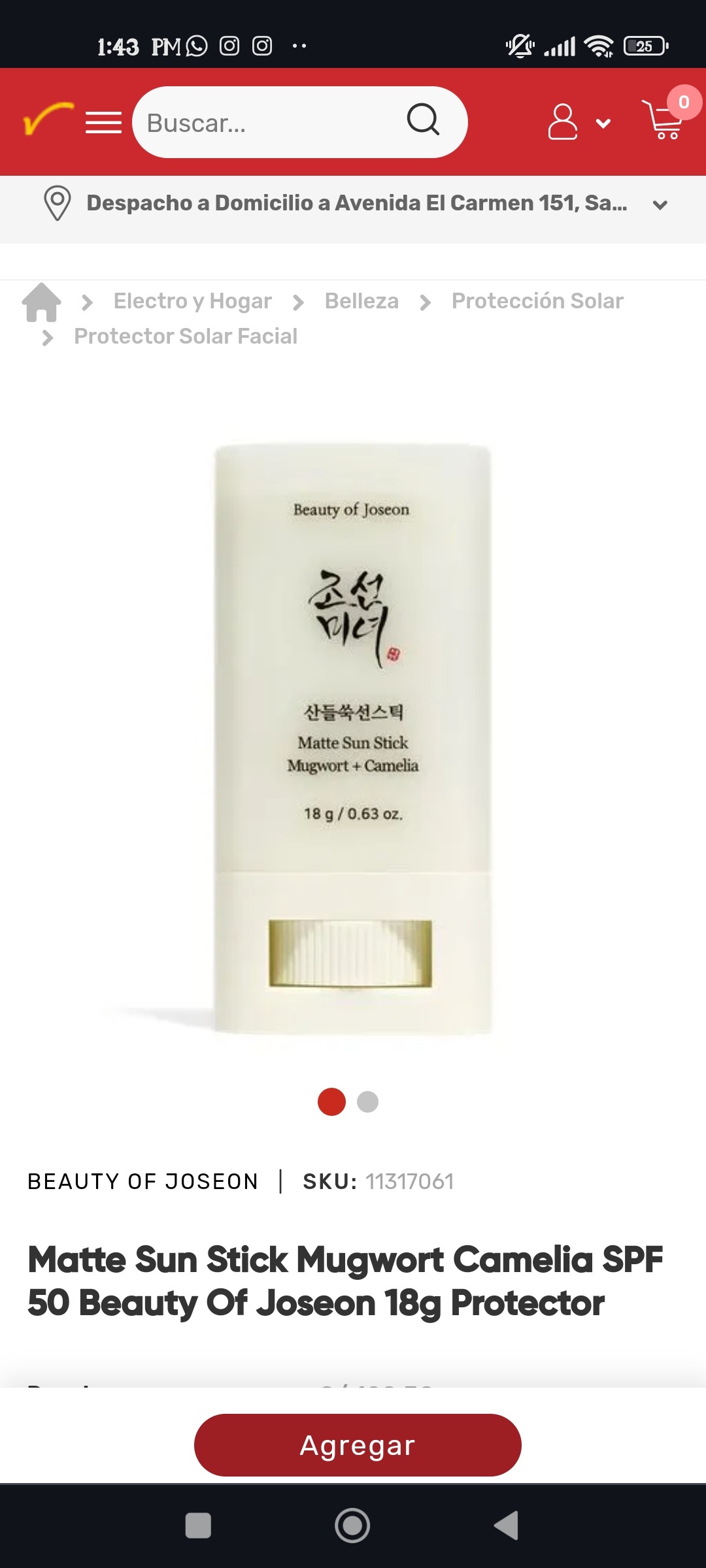Matte Sun Stick Mugwort Camelia SPF 50 Beauty Of Joseon 18g Protector