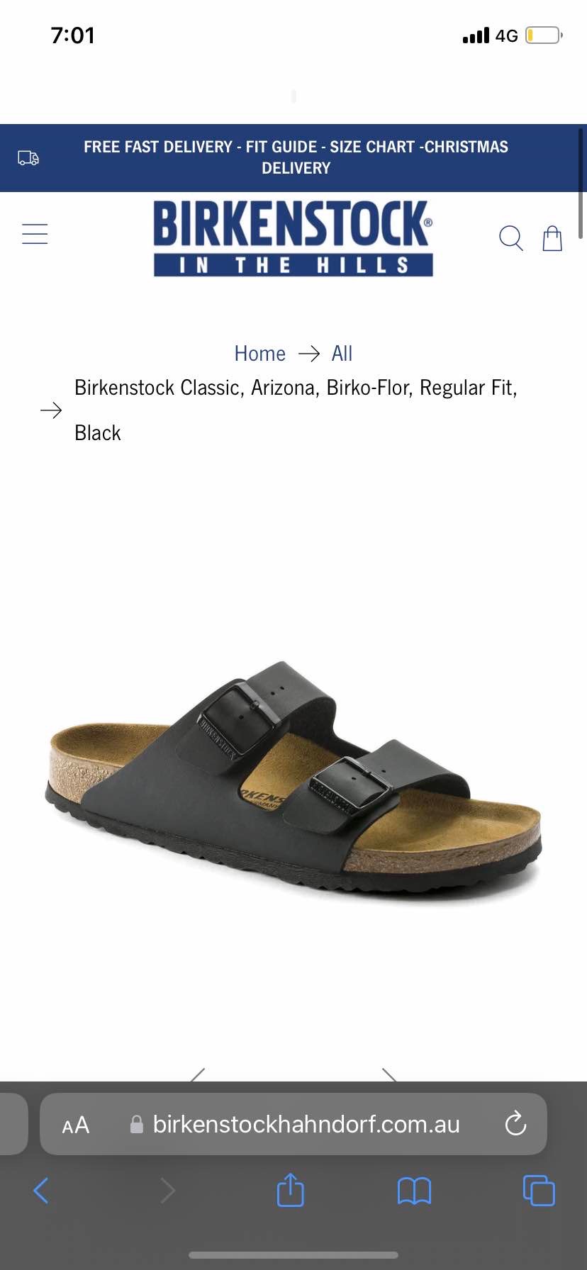 Birkenstock Classic, Arizona, Birko-Flor, Regular Fit, Black