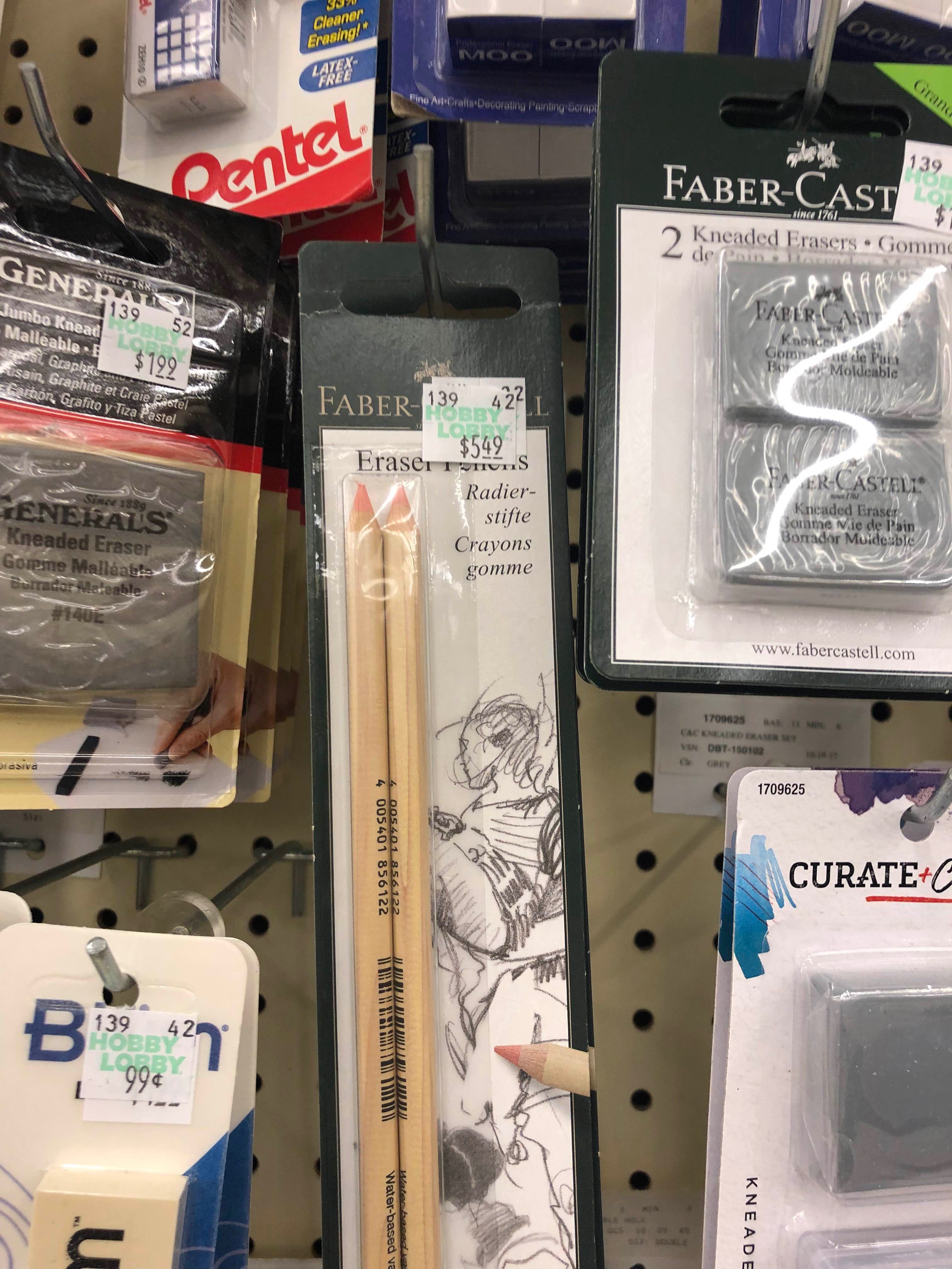 Faber-Castel Eraser Pencils, 2-Pack, 2 Count (Pack of 1), Multicolor