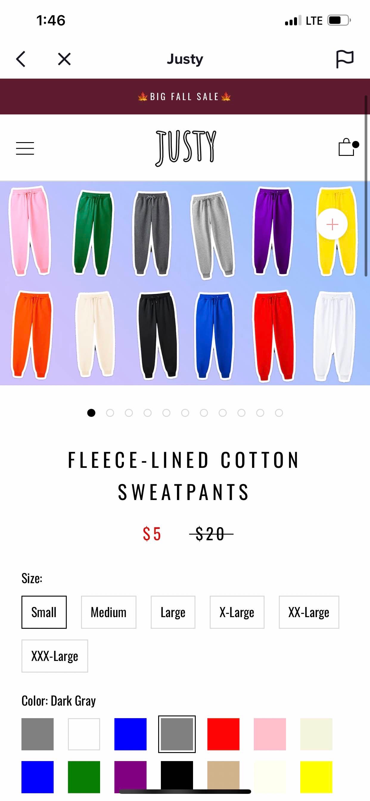FLEECE-LINED COTTON SWEATPANTS