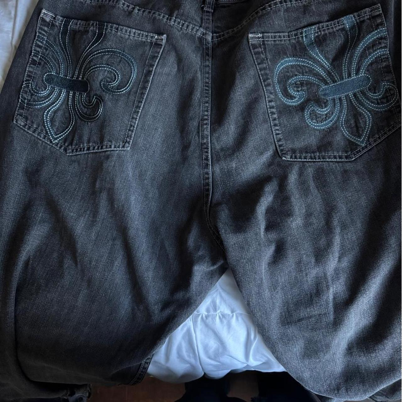 Men's Grey and Black Jeans