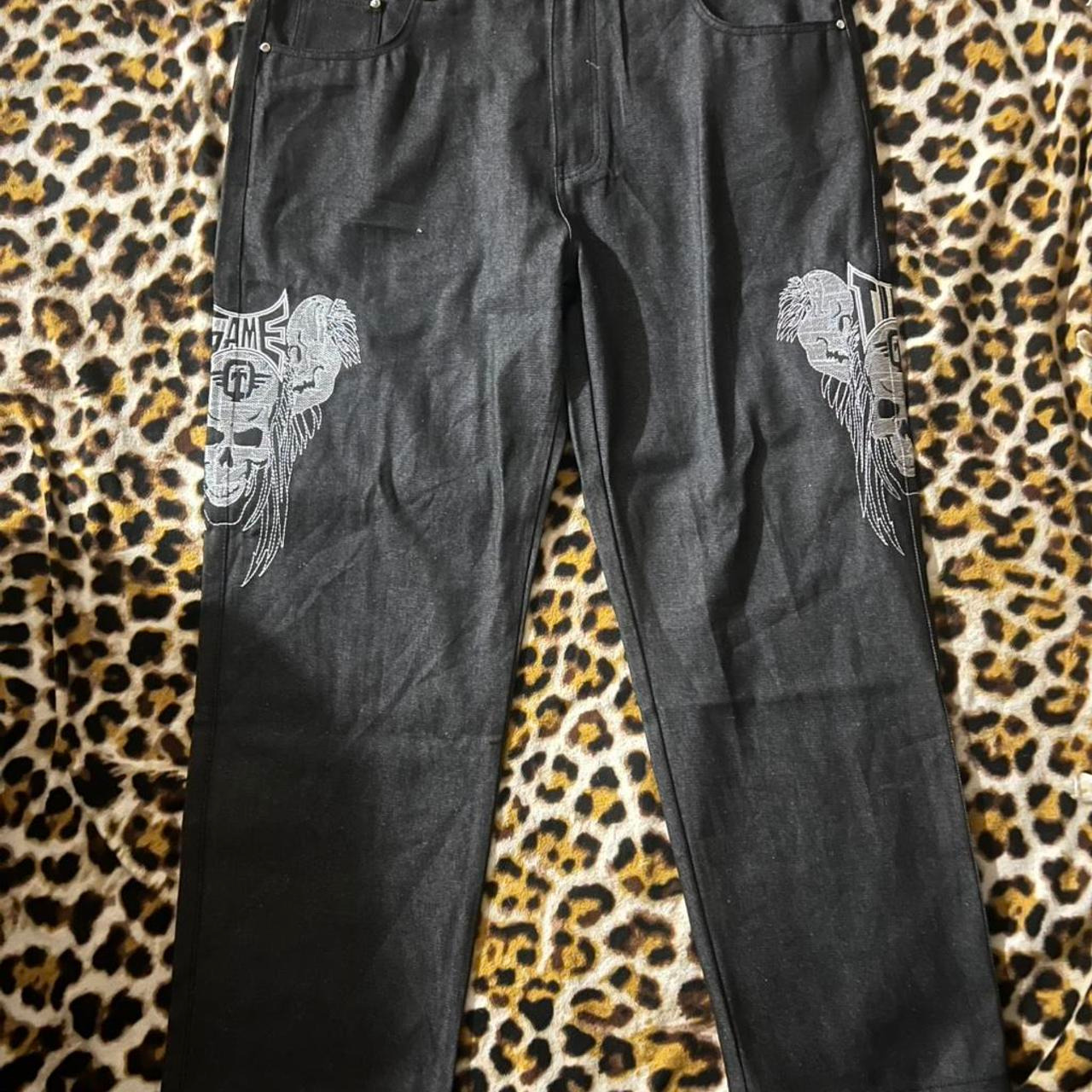 Men's Black and Grey Jeans