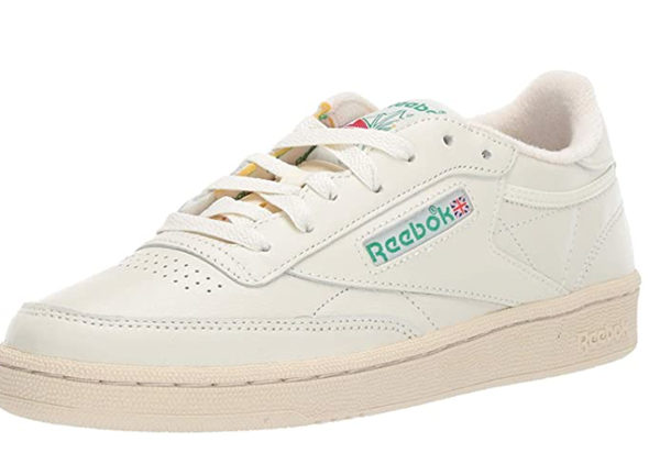 Reebok Women's Club C 85 Sneaker, Chalk/Glen Green/Paper White/Excellent red, 9 | Walking