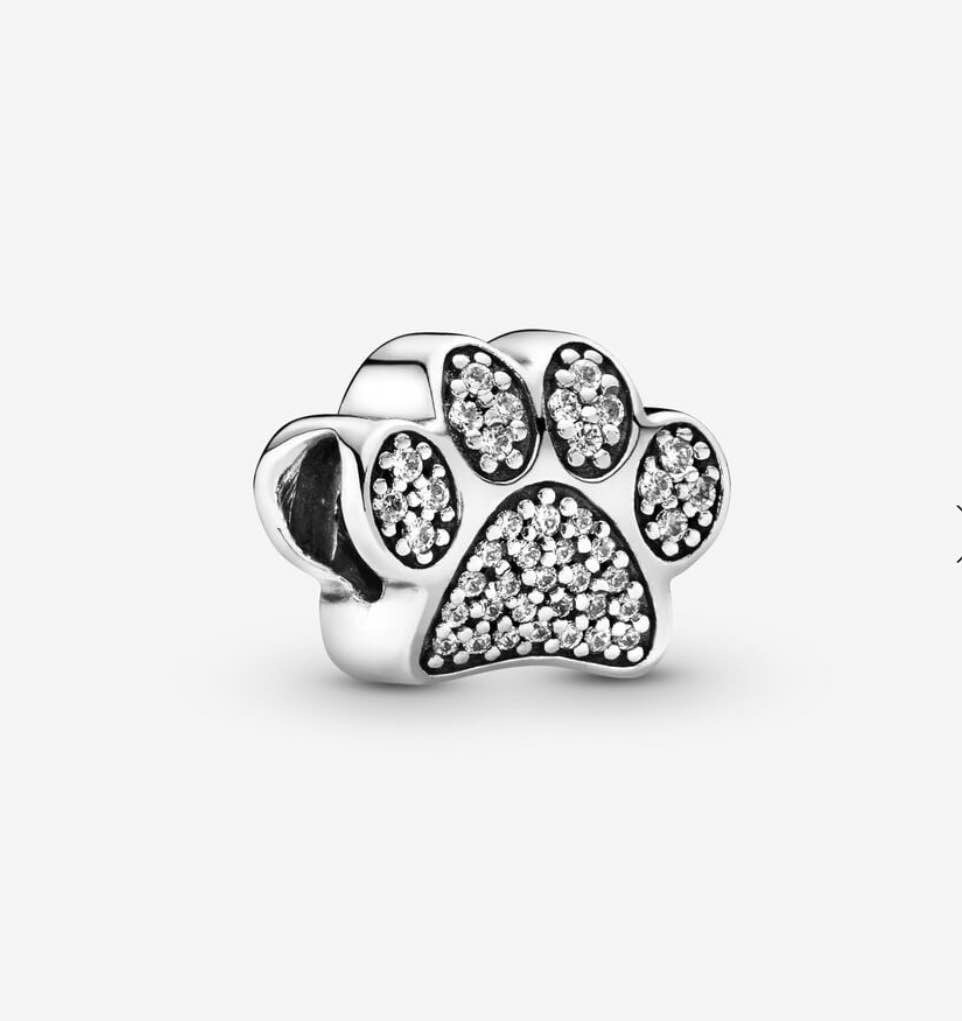 Sparkling Paw Print Charm
