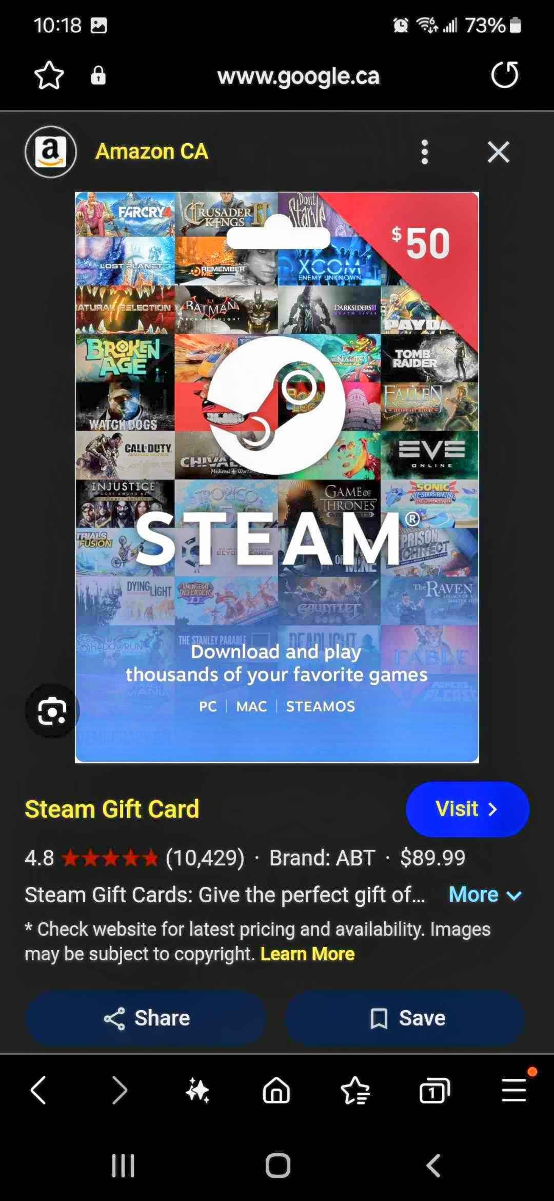 steam gift card