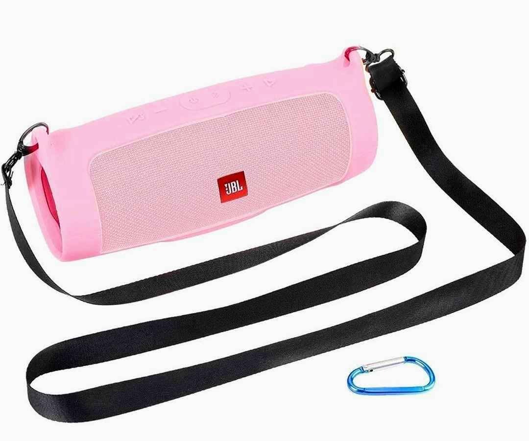 co2CREA Silicone Travel Case Replacement for JBL Charge 4 Waterproof Bluetooth Speaker (Pink Case)