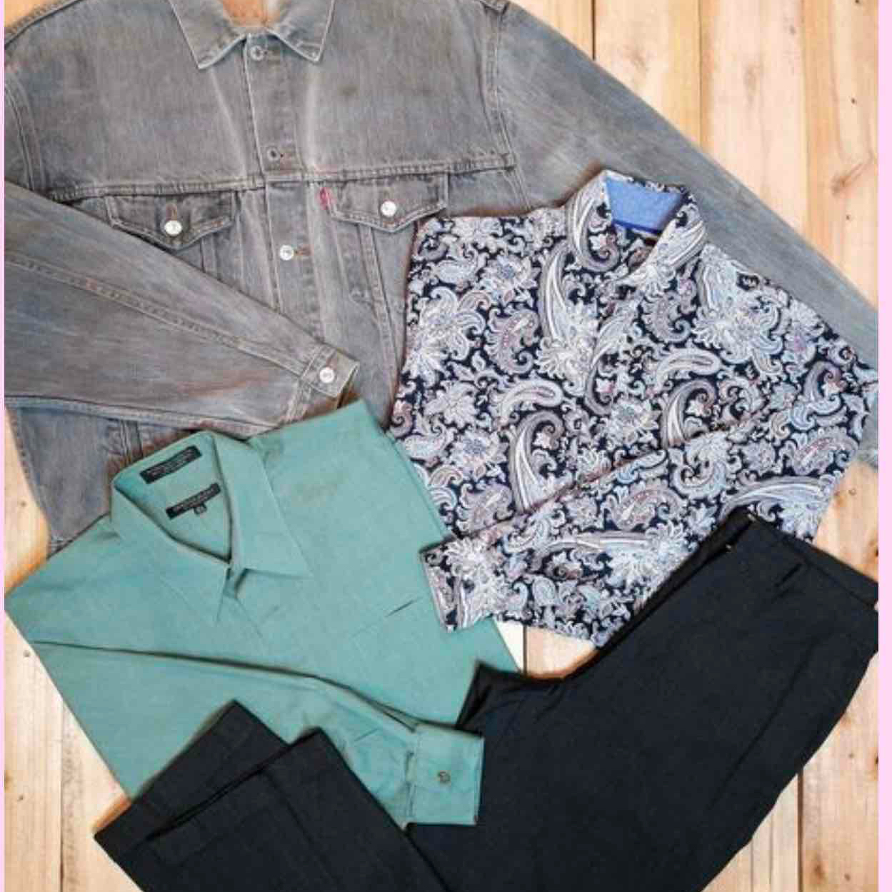PRINT SHIRT & LEVI'S JACKET OUTFIT