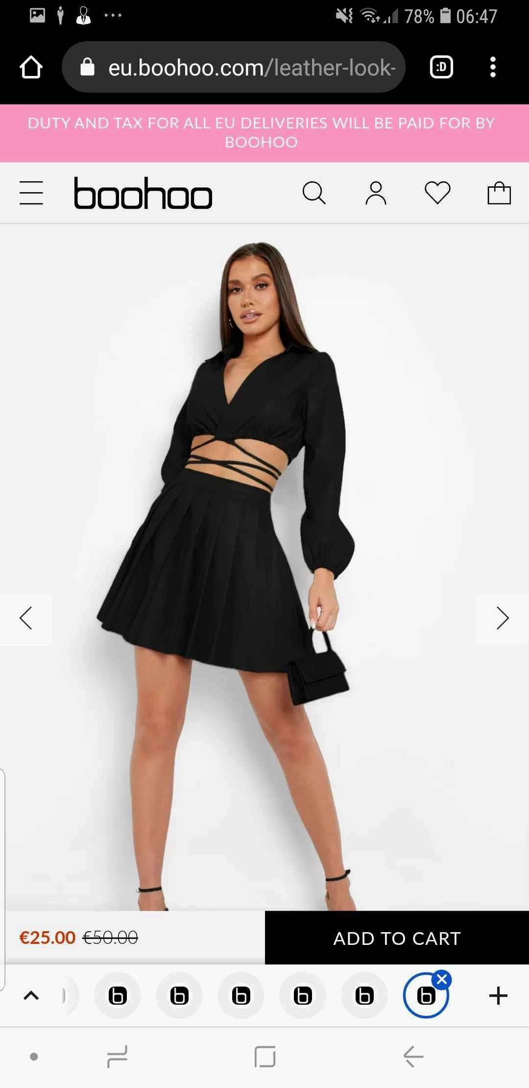 Leather Look Pleated Tennis Skirt
