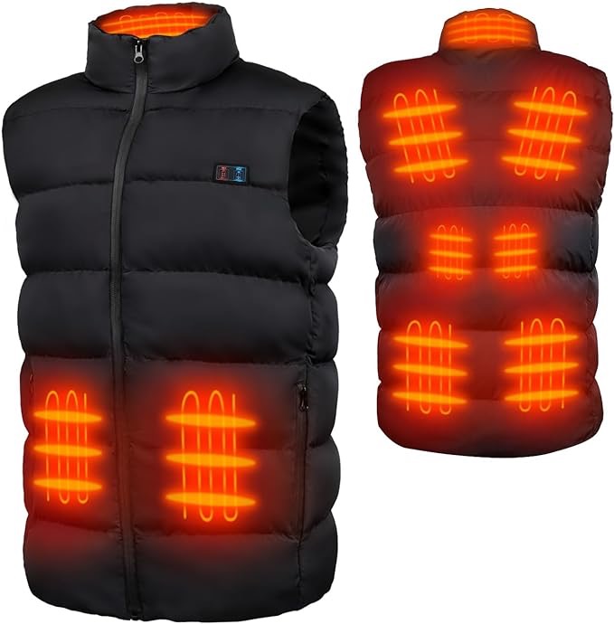 MUTOUHE Gilet Chauffant, Veste Chauffante Électrique pour Homme Femme, 3 Températures Réglables Gilet Chauffant pour Sports Extérieur Moto Cyclisme