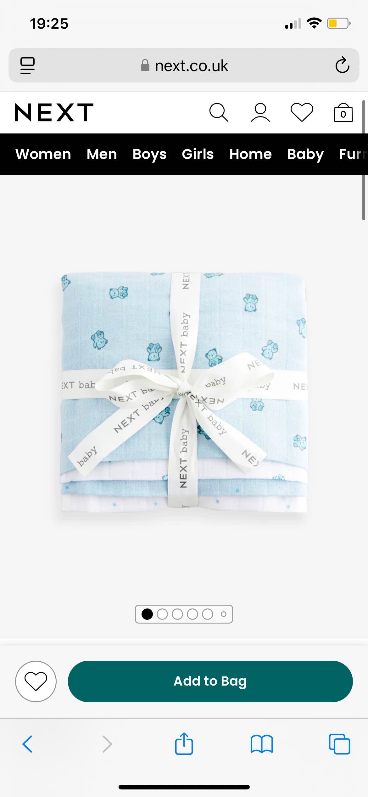 Blue Bear Baby Muslins 100% Cotton Cloths 4 Pack