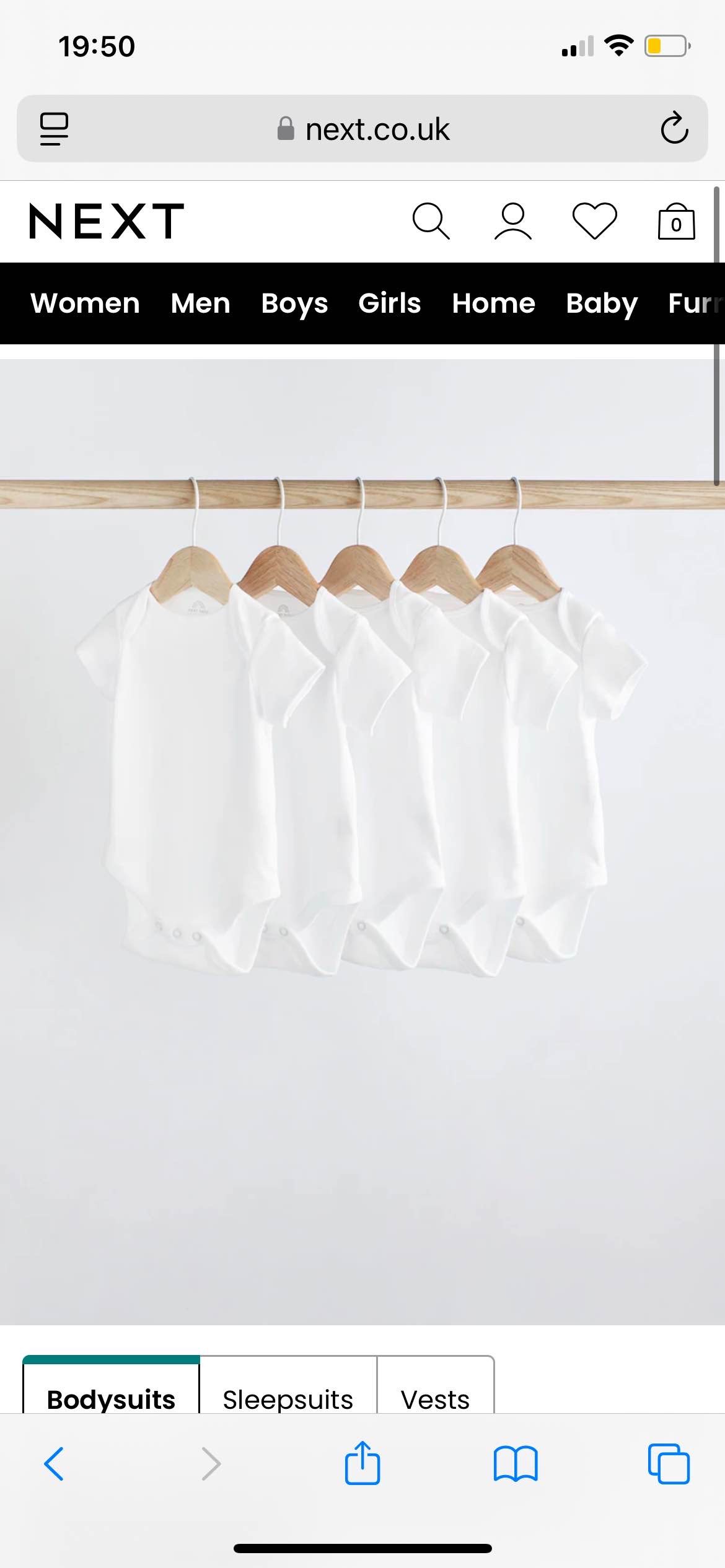 White Essential 5 Pack Baby Short Sleeve Bodysuits