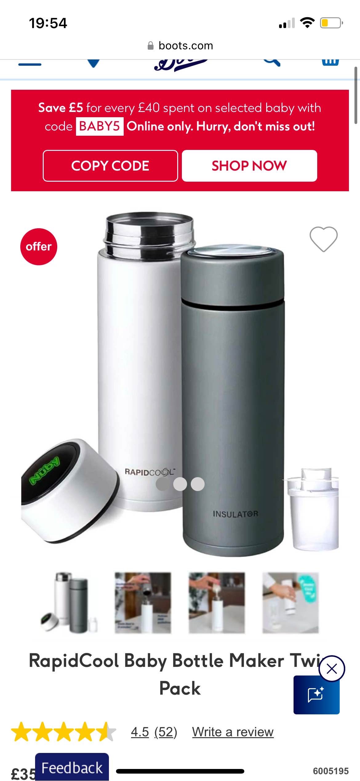 RapidCool Baby Bottle Maker Twin Pack