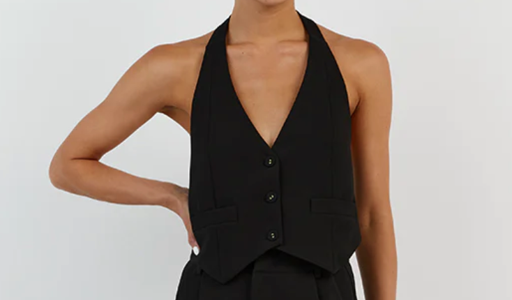 EVA BLACK HALTER VEST