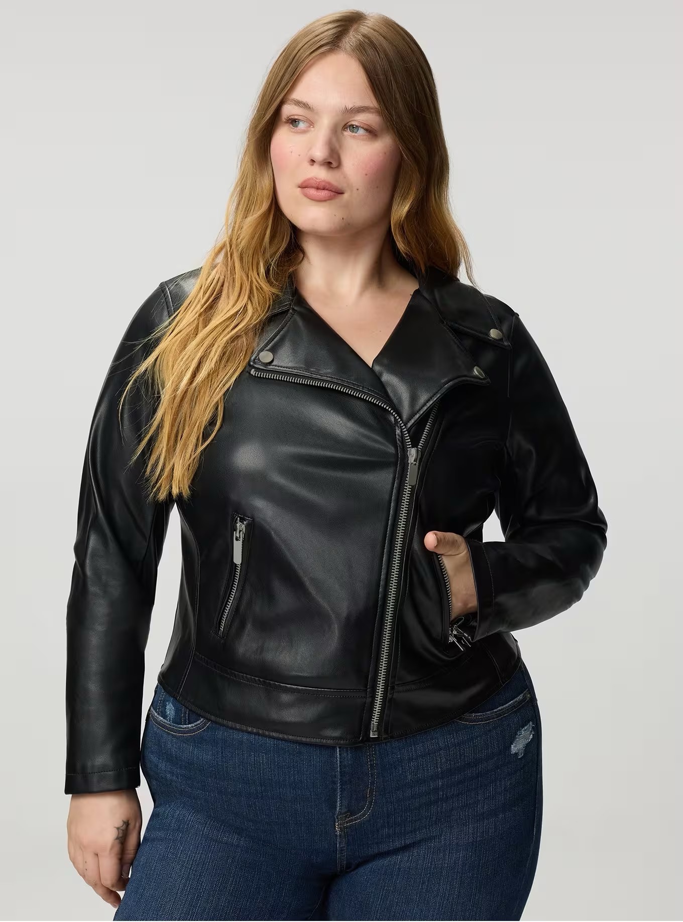 Classic Faux Leather Moto Jacket