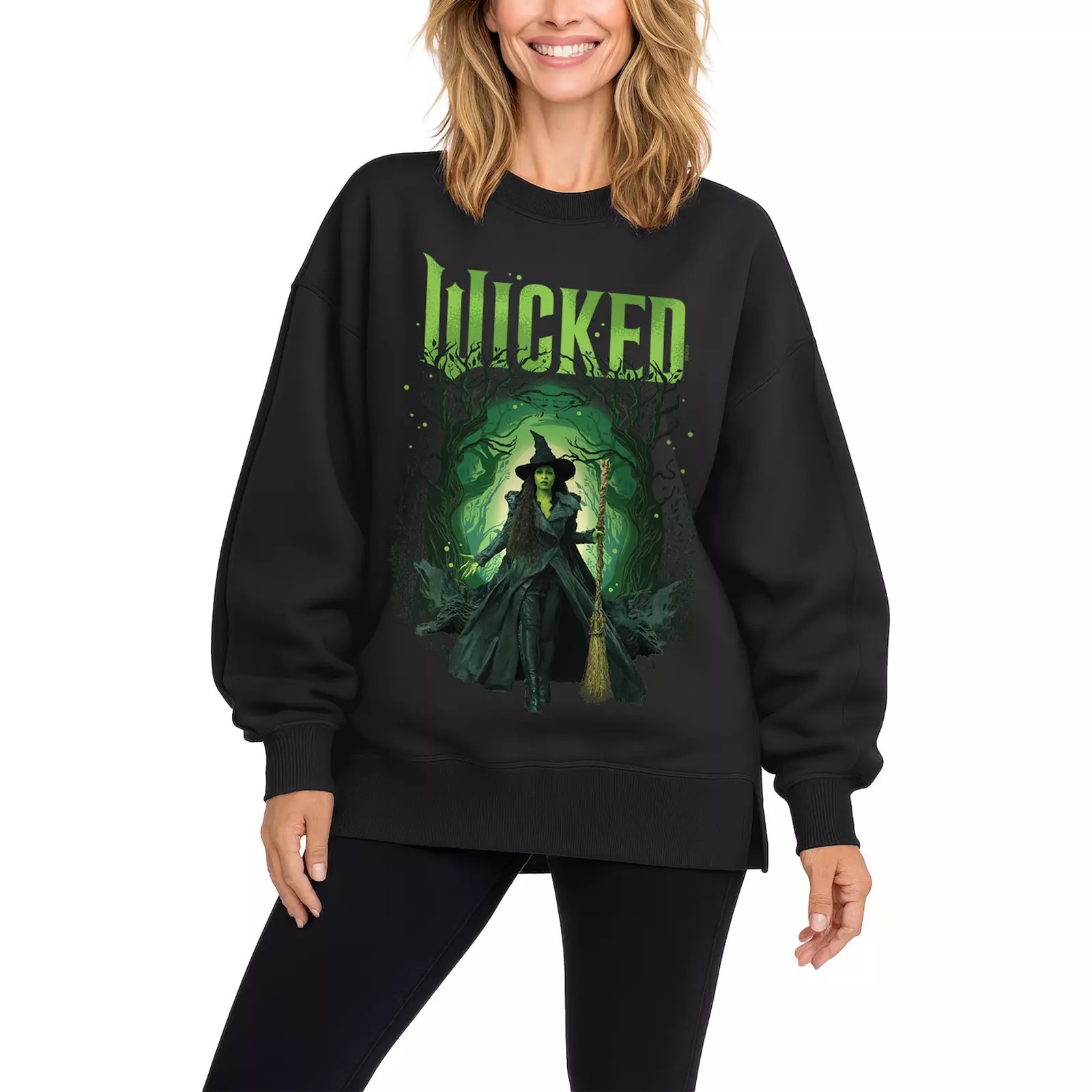 Kohls - Women's Wicked For Good Elphaba Oversized Fleece Crew Sweatshirt